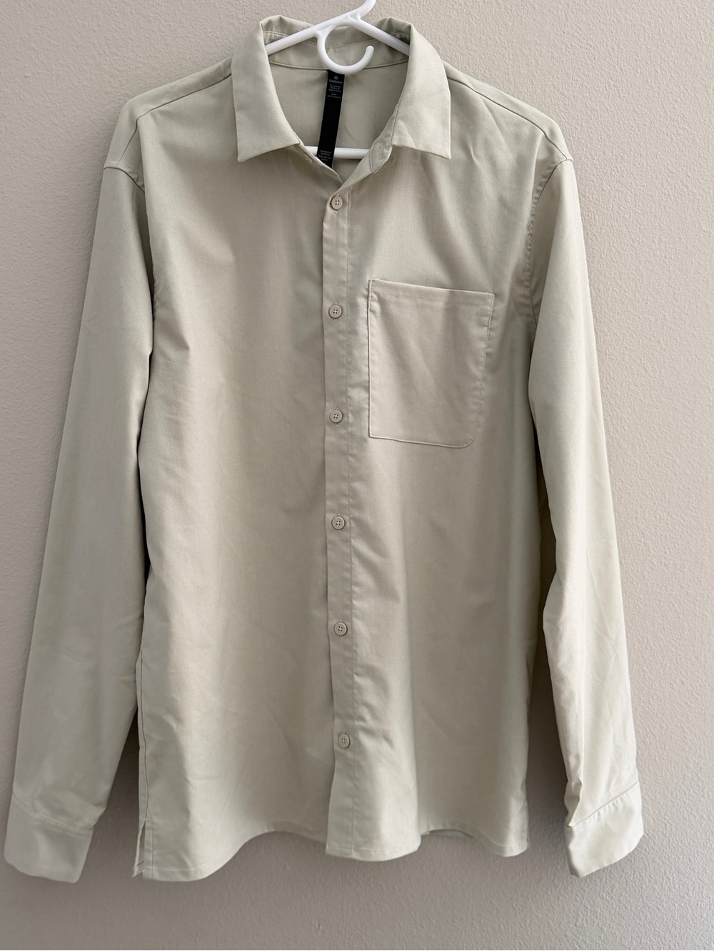 Lululemon Long Sleeve Button Down Shirt Tan Men Size L